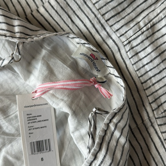 NWT Vineyard Vines Jet Stripe Linen Romper, size 8 - Picture 5 of 5